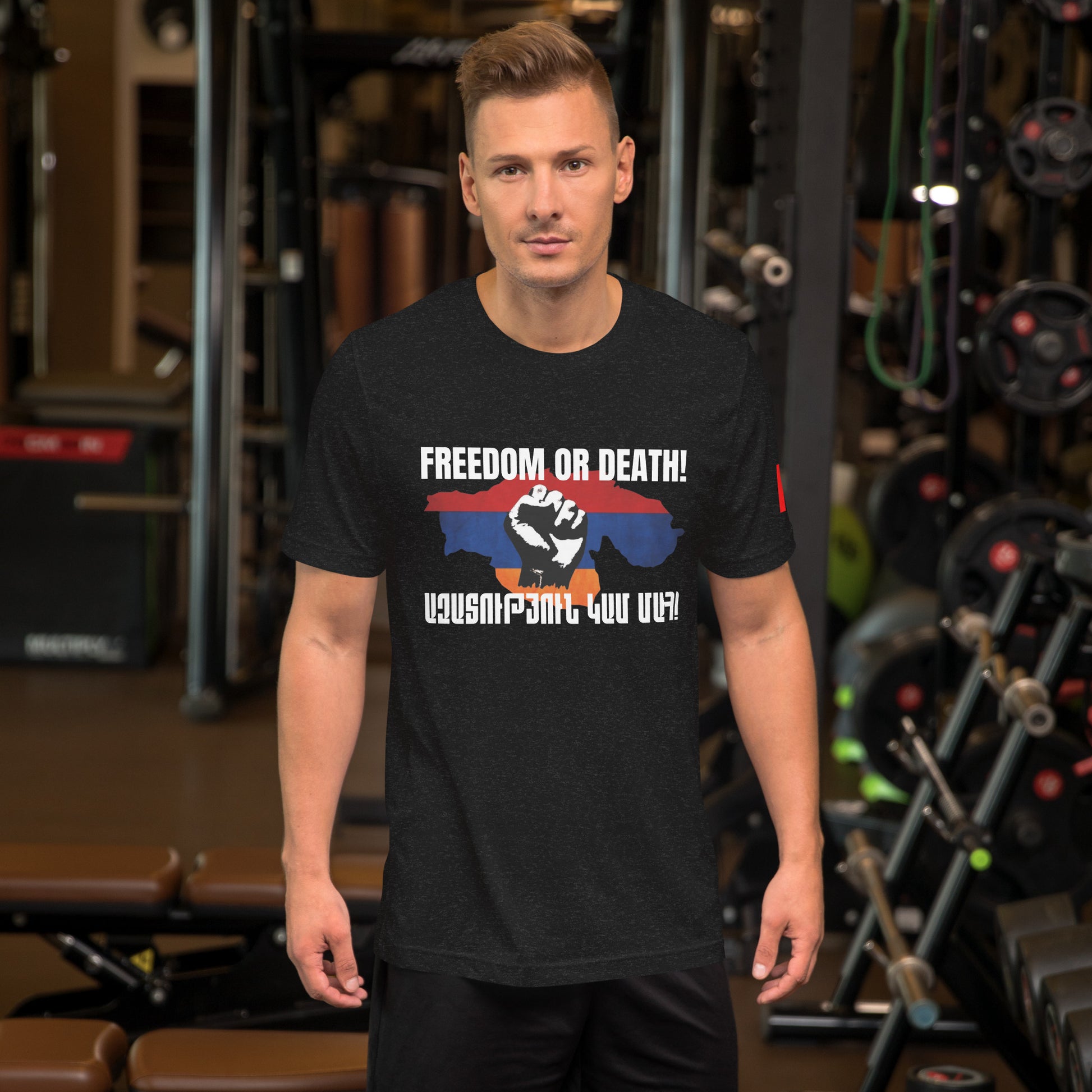 Unisex "Freedom or Death" "Ազատություն կամ մահ!" Revolutionary Graphic T-Shirt (Eastern) Pomegranate Mint