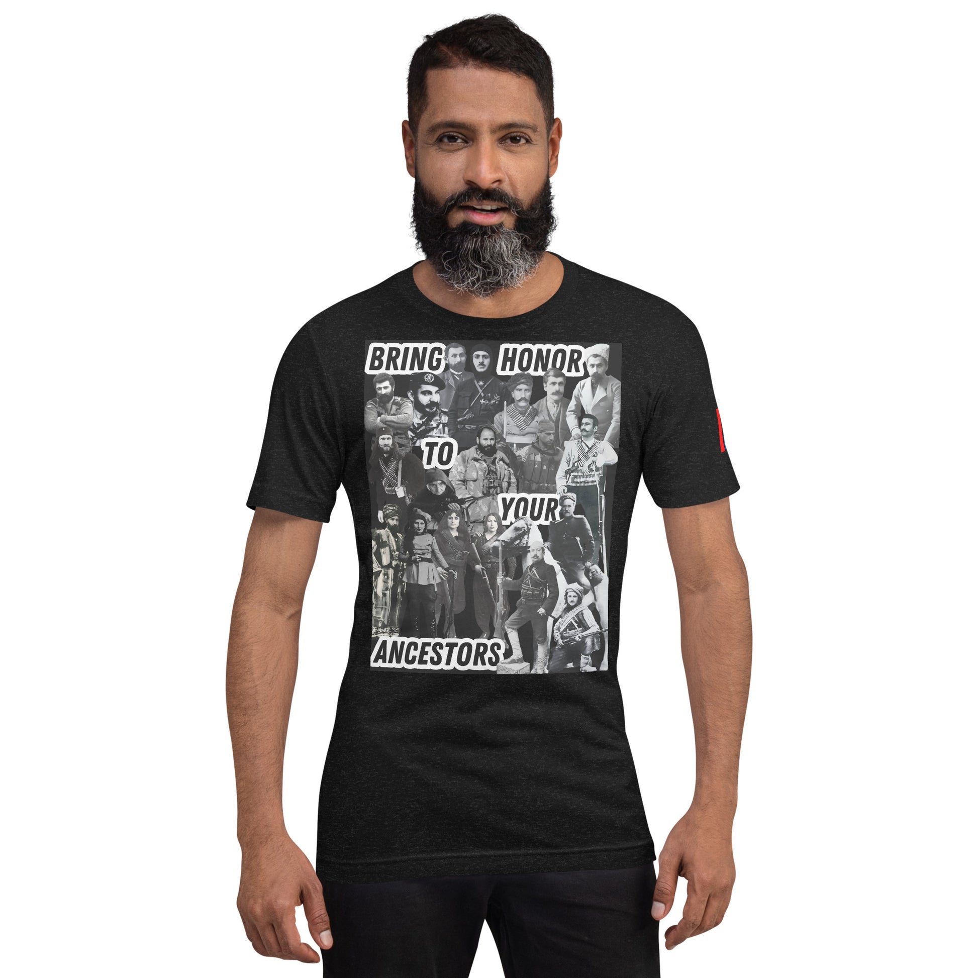 Unisex "Bring Honor to Your Ancestors Fedayi & Tricolor" Graphic T-Shirt Pomegranate Mint