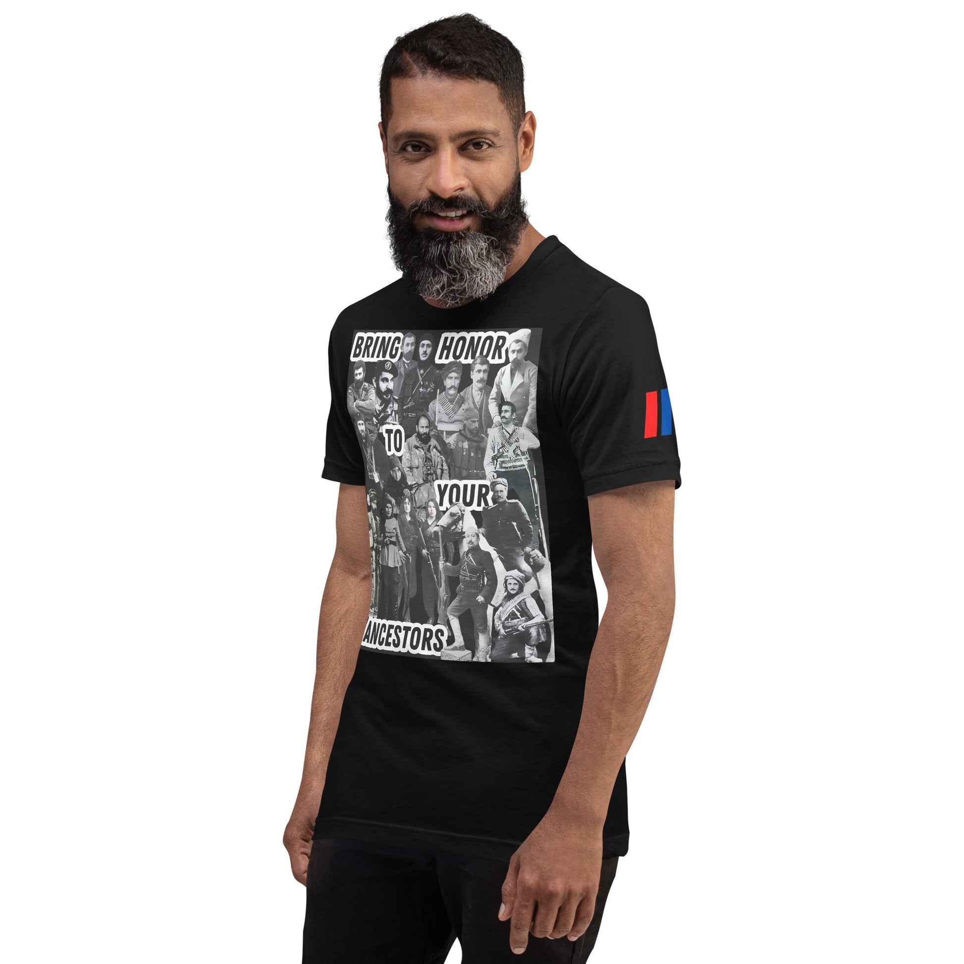 Unisex "Bring Honor to Your Ancestors Fedayi & Tricolor" Graphic T-Shirt Pomegranate Mint