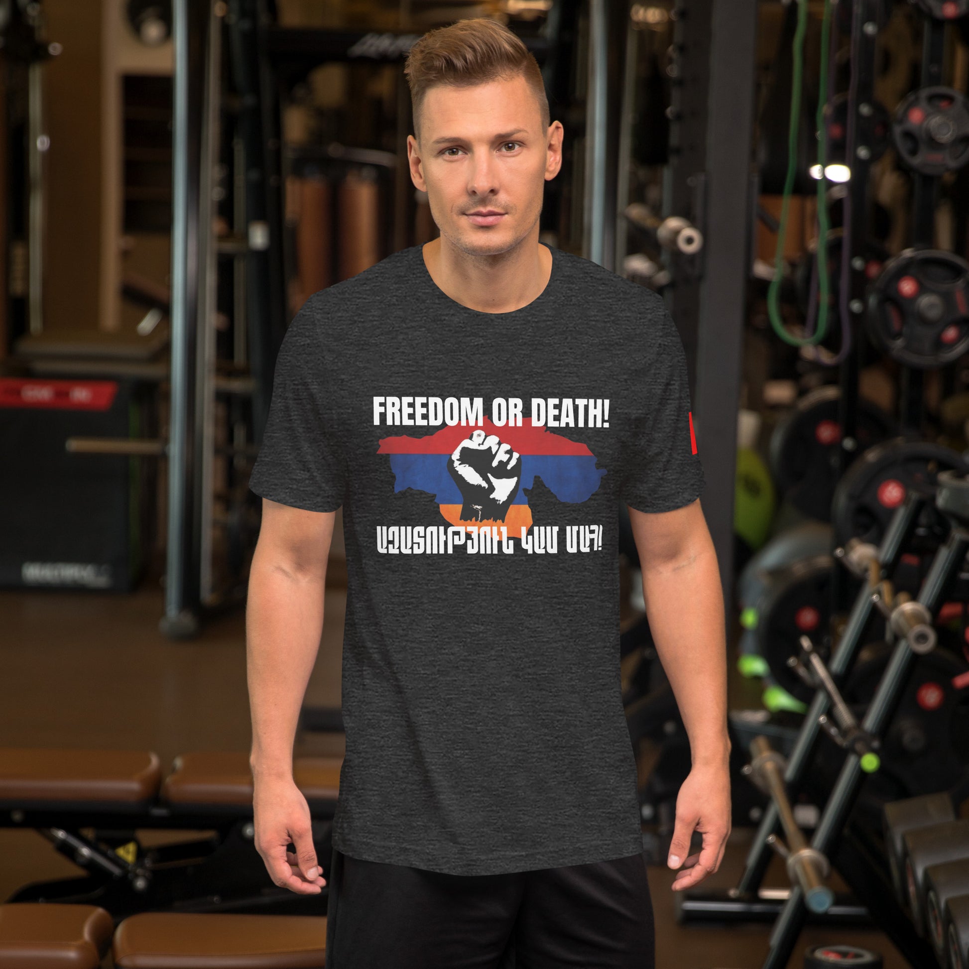 Unisex "Freedom or Death" "Ազատություն կամ մահ!" Revolutionary Graphic T-Shirt (Eastern) Pomegranate Mint