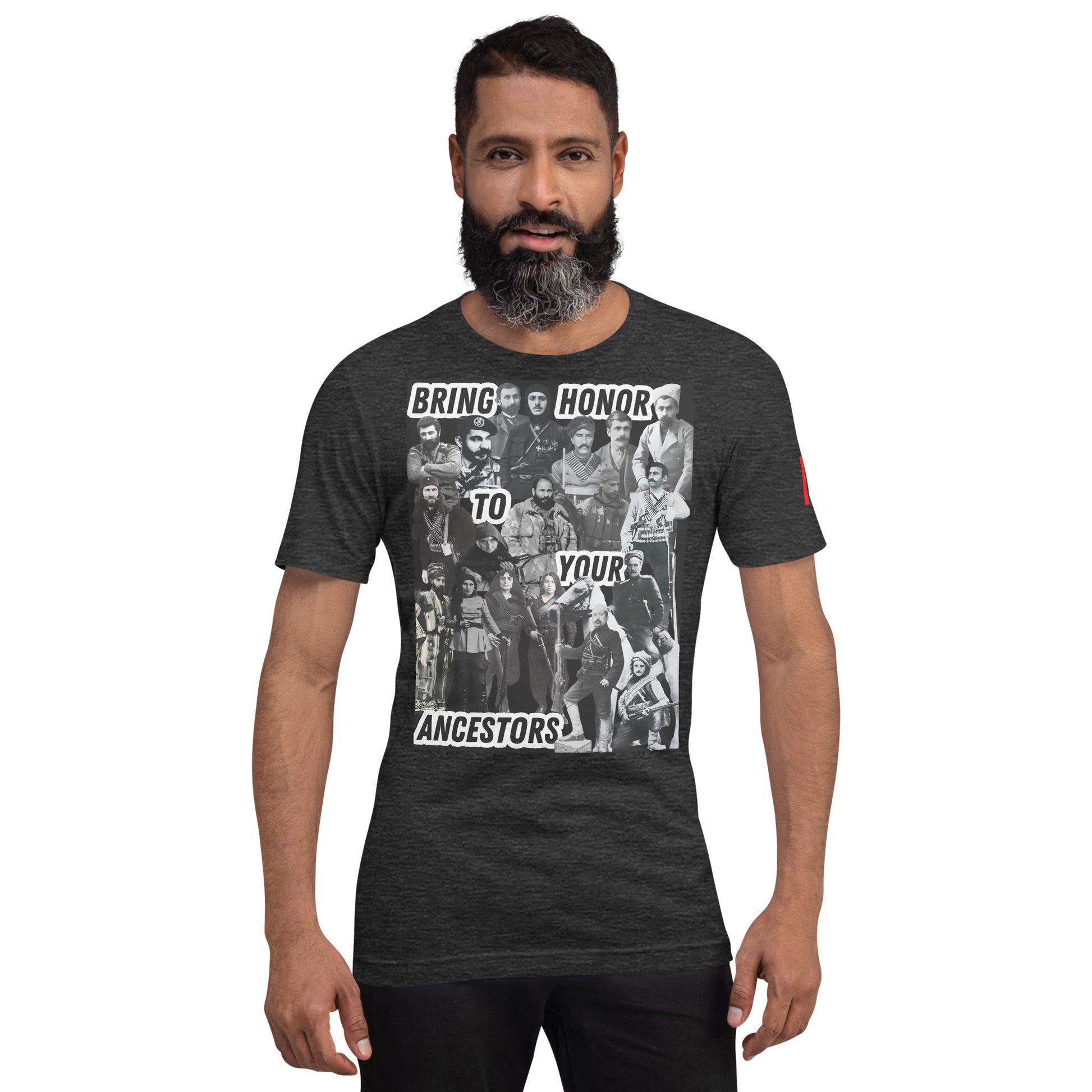 Unisex "Bring Honor to Your Ancestors Fedayi & Tricolor" Graphic T-Shirt Pomegranate Mint