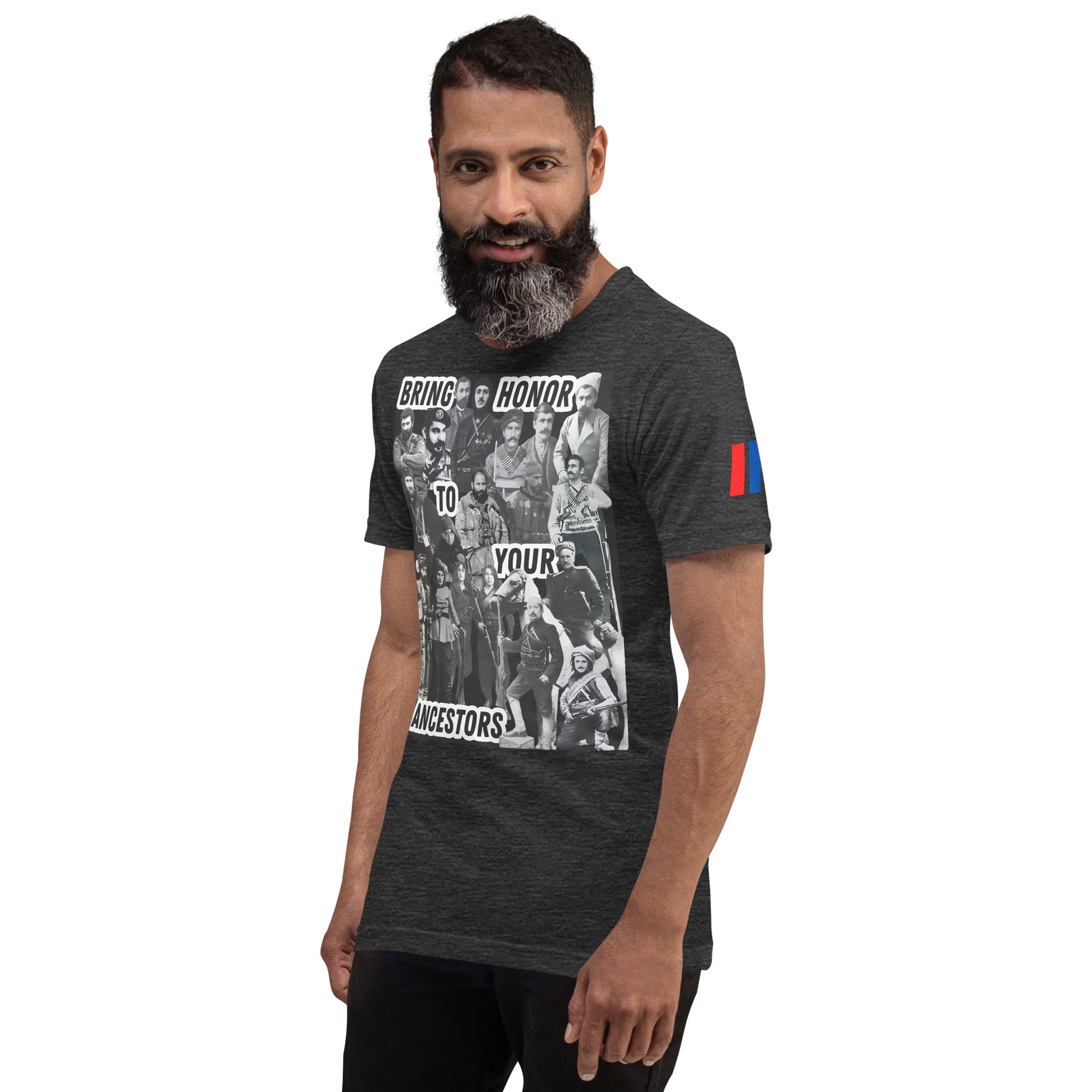 Unisex "Bring Honor to Your Ancestors Fedayi & Tricolor" Graphic T-Shirt Pomegranate Mint