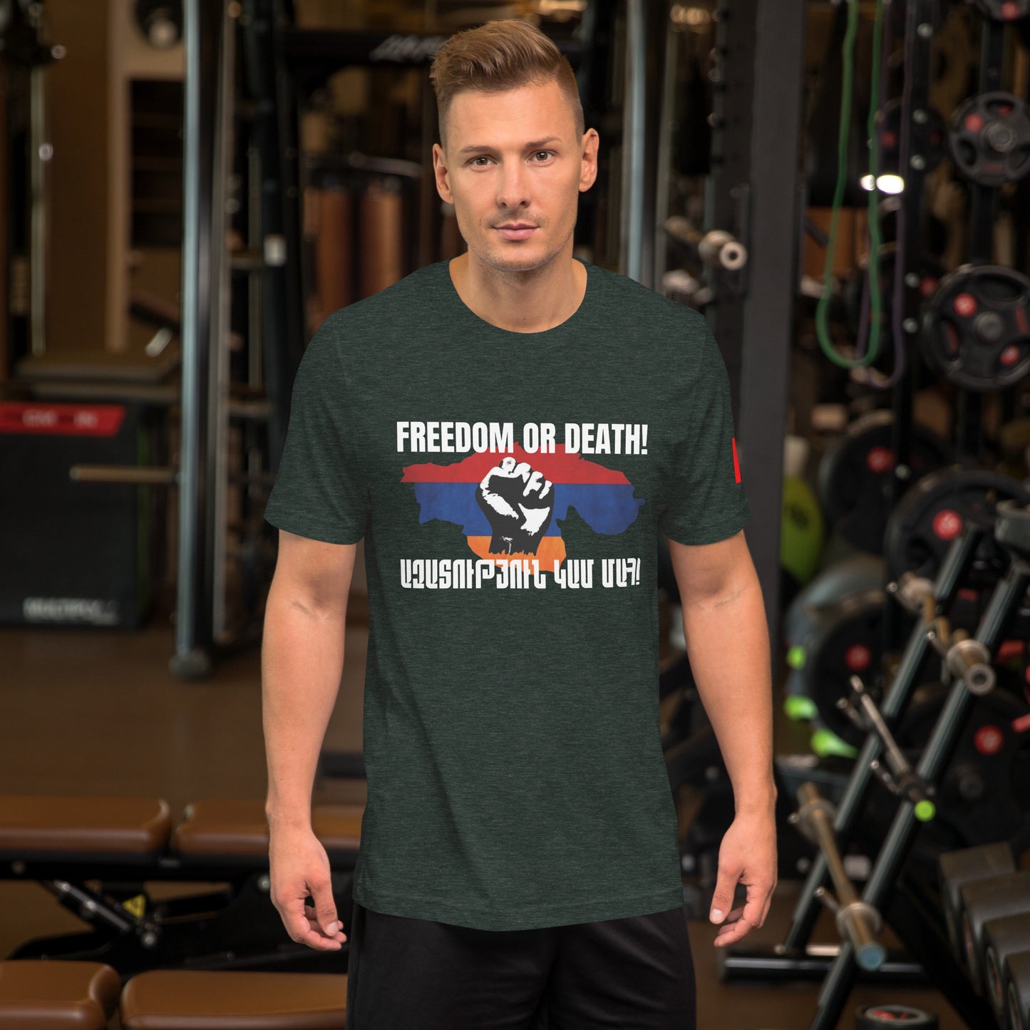 Unisex "Freedom or Death" "Ազատություն կամ մահ!" Revolutionary Graphic T-Shirt (Eastern) Pomegranate Mint