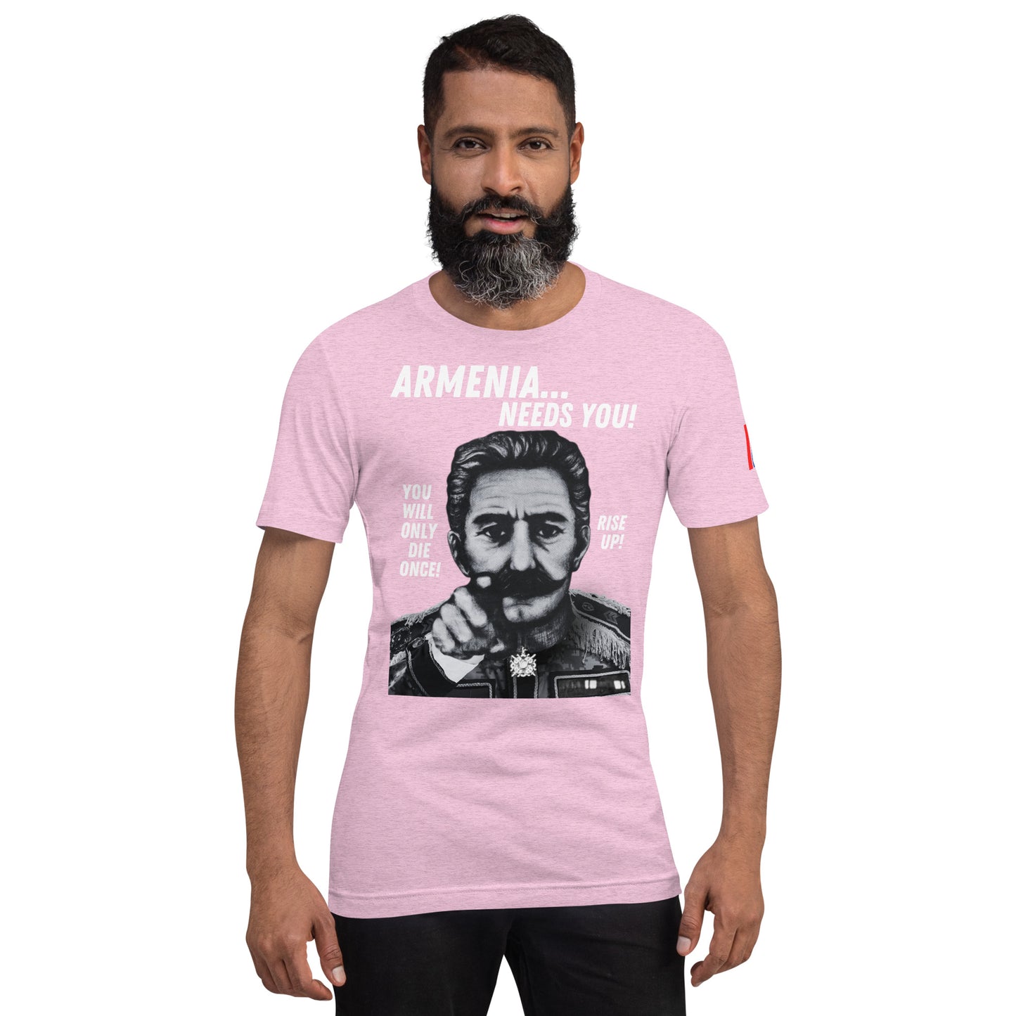 Unisex "Zoravar Andranik Armenia Needs You" "Զորավար Անդրանիկ" Premium Graphic T-Shirt Pomegranate Mint