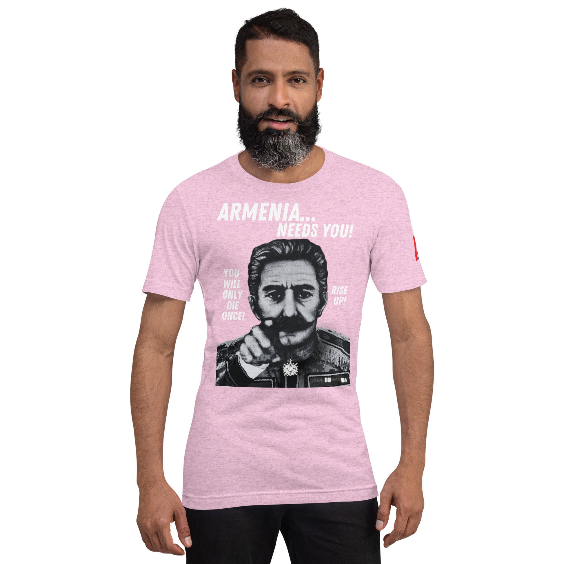 Unisex "Zoravar Andranik Armenia Needs You" "Զորավար Անդրանիկ" Premium Graphic T-Shirt Pomegranate Mint