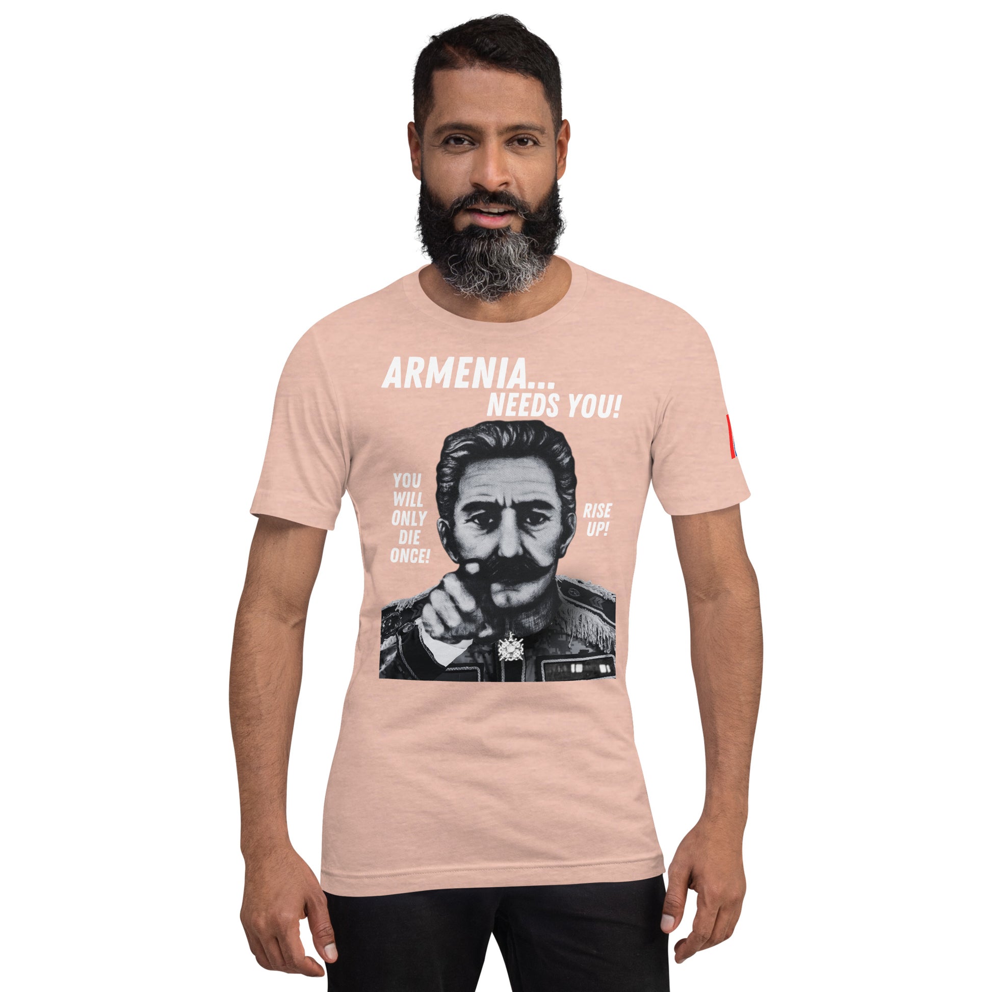 Unisex "Zoravar Andranik Armenia Needs You" "Զորավար Անդրանիկ" Premium Graphic T-Shirt Pomegranate Mint