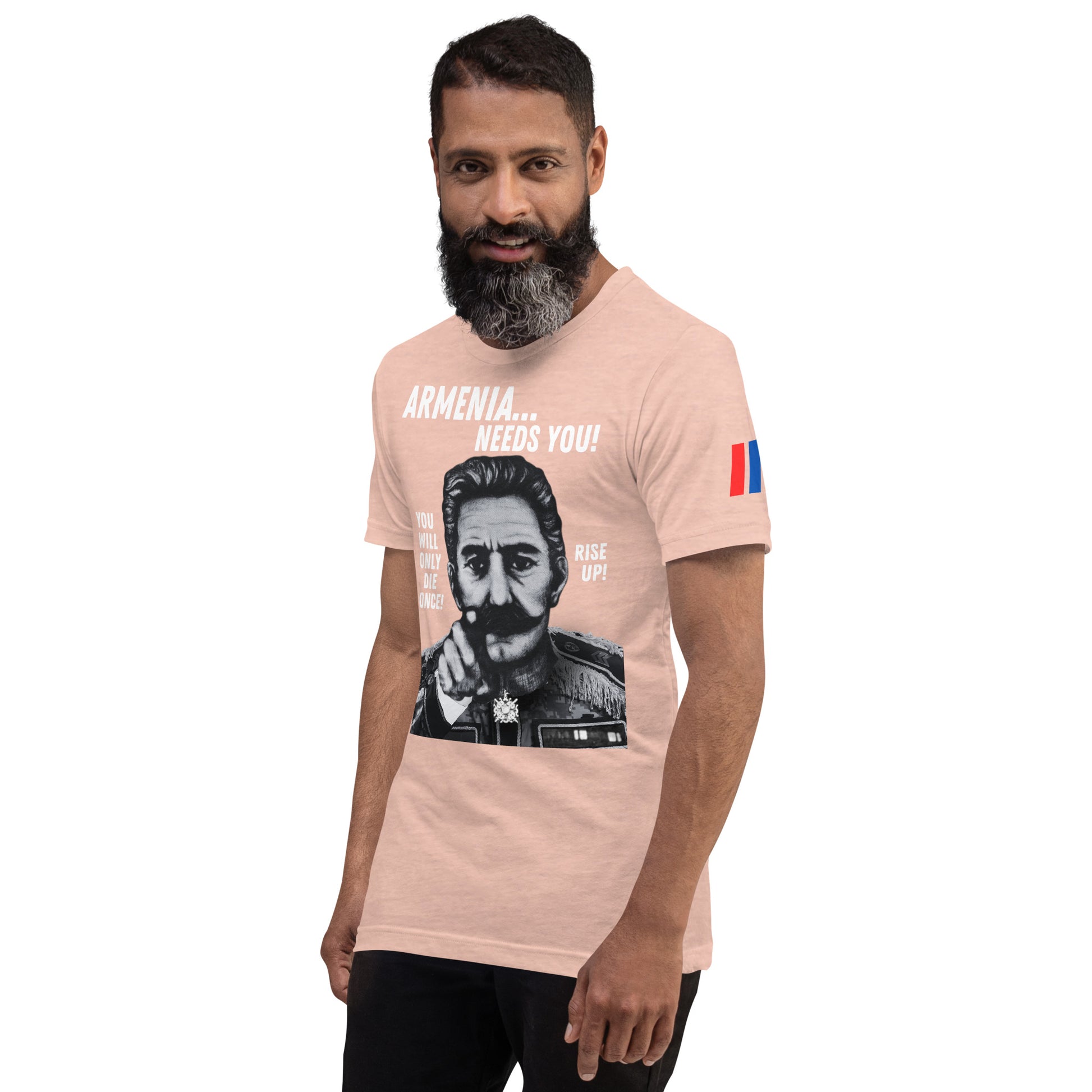 Unisex "Zoravar Andranik Armenia Needs You" "Զորավար Անդրանիկ" Premium Graphic T-Shirt Pomegranate Mint