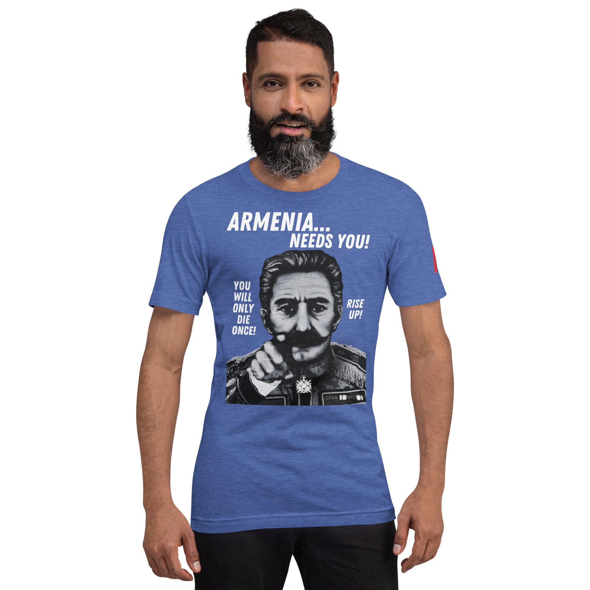 Unisex "Zoravar Andranik Armenia Needs You" "Զորավար Անդրանիկ" Premium Graphic T-Shirt Pomegranate Mint