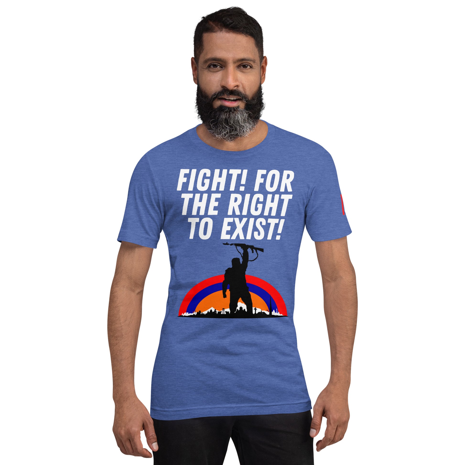 Unisex "Fight for the Right to Exist & Tricolor Flag" Graphic T-Shirt Pomegranate Mint