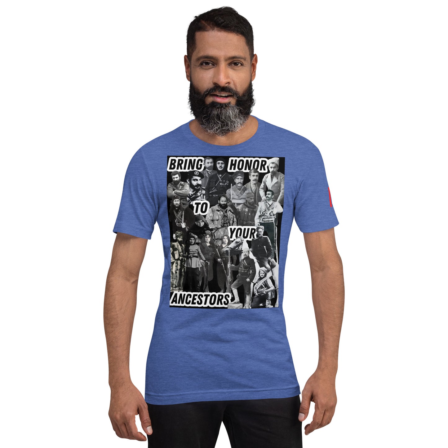 Unisex "Bring Honor to Your Ancestors Fedayi & Tricolor" Graphic T-Shirt Pomegranate Mint