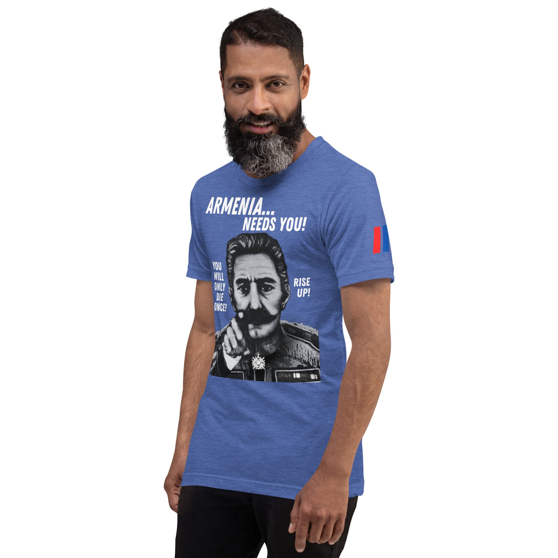 Unisex "Zoravar Andranik Armenia Needs You" "Զորավար Անդրանիկ" Premium Graphic T-Shirt Pomegranate Mint