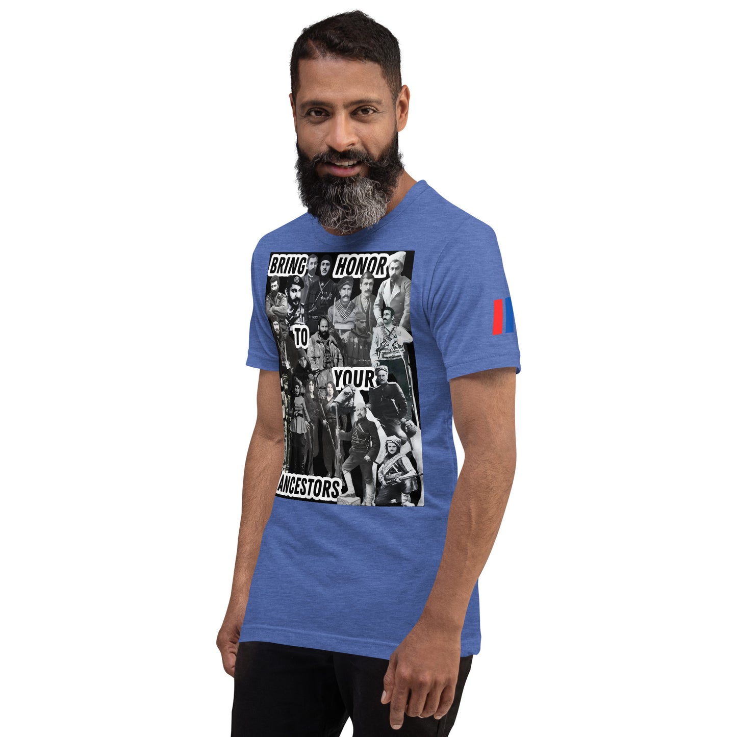 Unisex "Bring Honor to Your Ancestors Fedayi & Tricolor" Graphic T-Shirt Pomegranate Mint