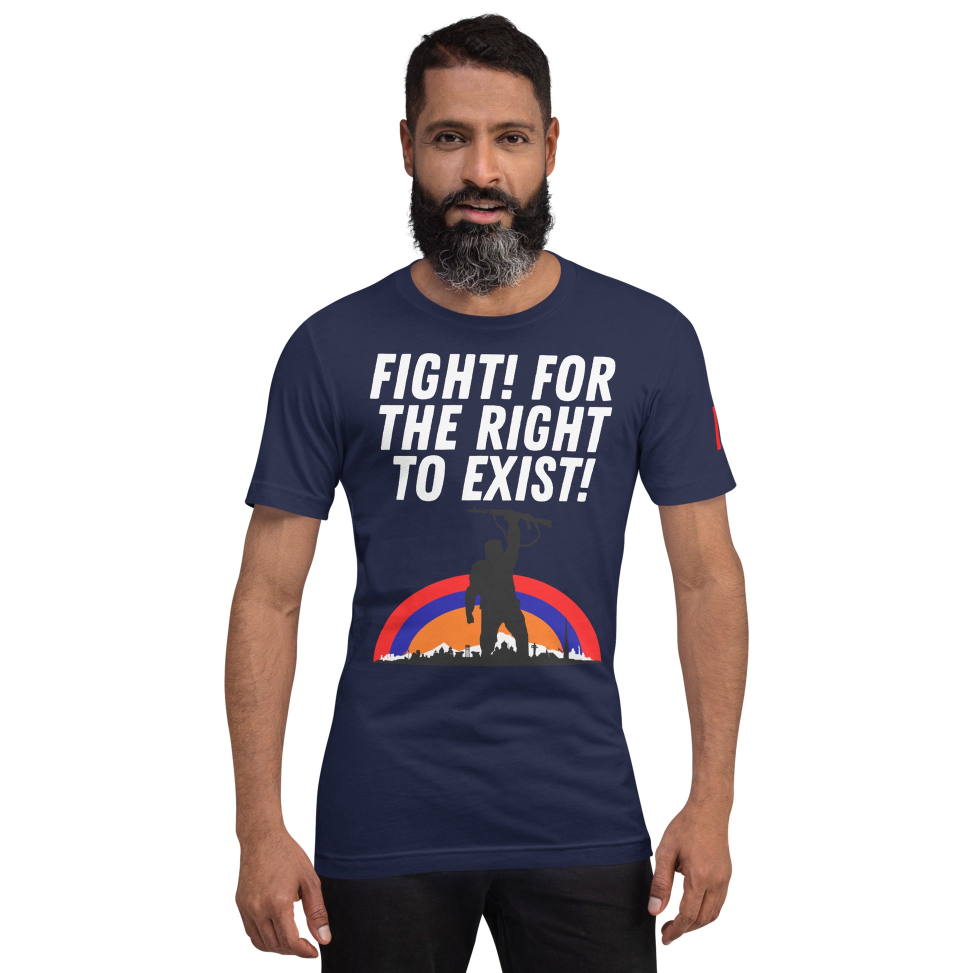 Unisex "Fight for the Right to Exist & Tricolor Flag" Graphic T-Shirt Pomegranate Mint