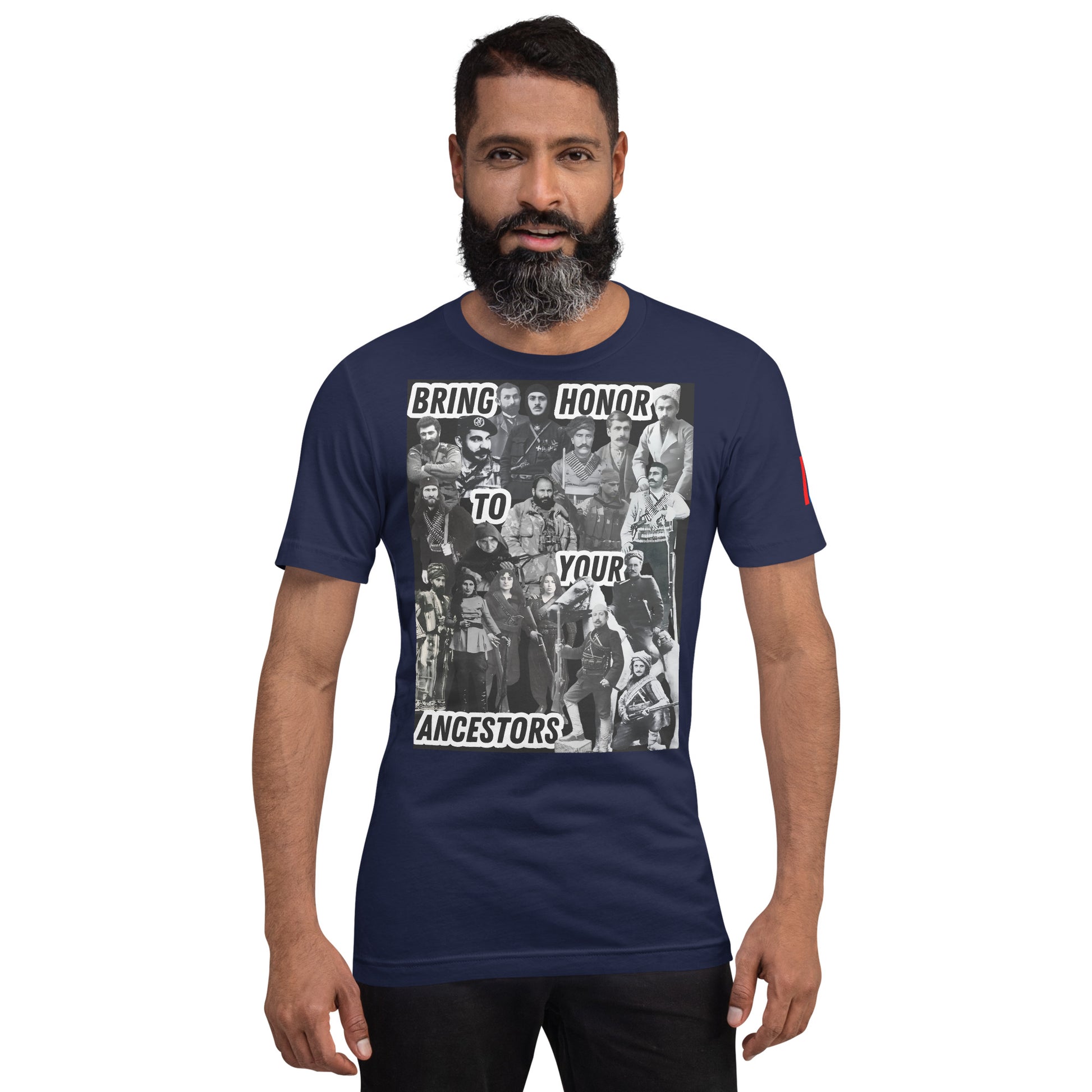 Unisex "Bring Honor to Your Ancestors Fedayi & Tricolor" Graphic T-Shirt Pomegranate Mint