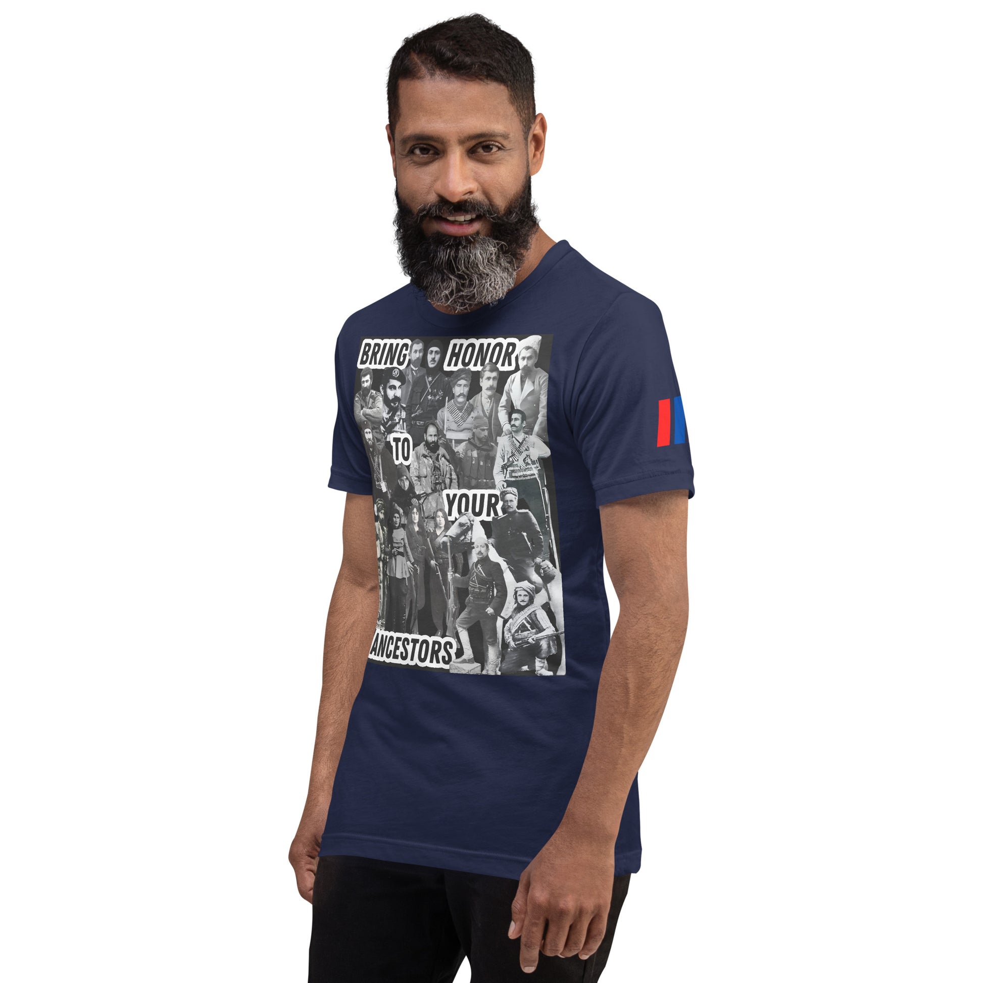 Unisex "Bring Honor to Your Ancestors Fedayi & Tricolor" Graphic T-Shirt Pomegranate Mint