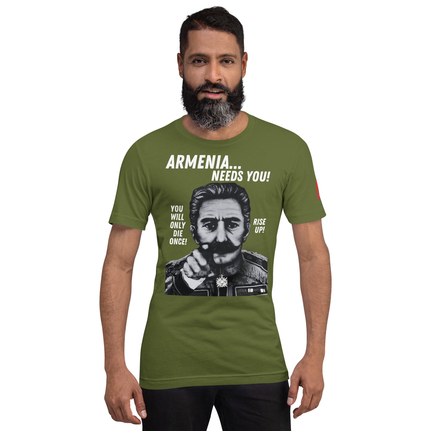 Unisex "Zoravar Andranik Armenia Needs You" "Զորավար Անդրանիկ" Premium Graphic T-Shirt Pomegranate Mint
