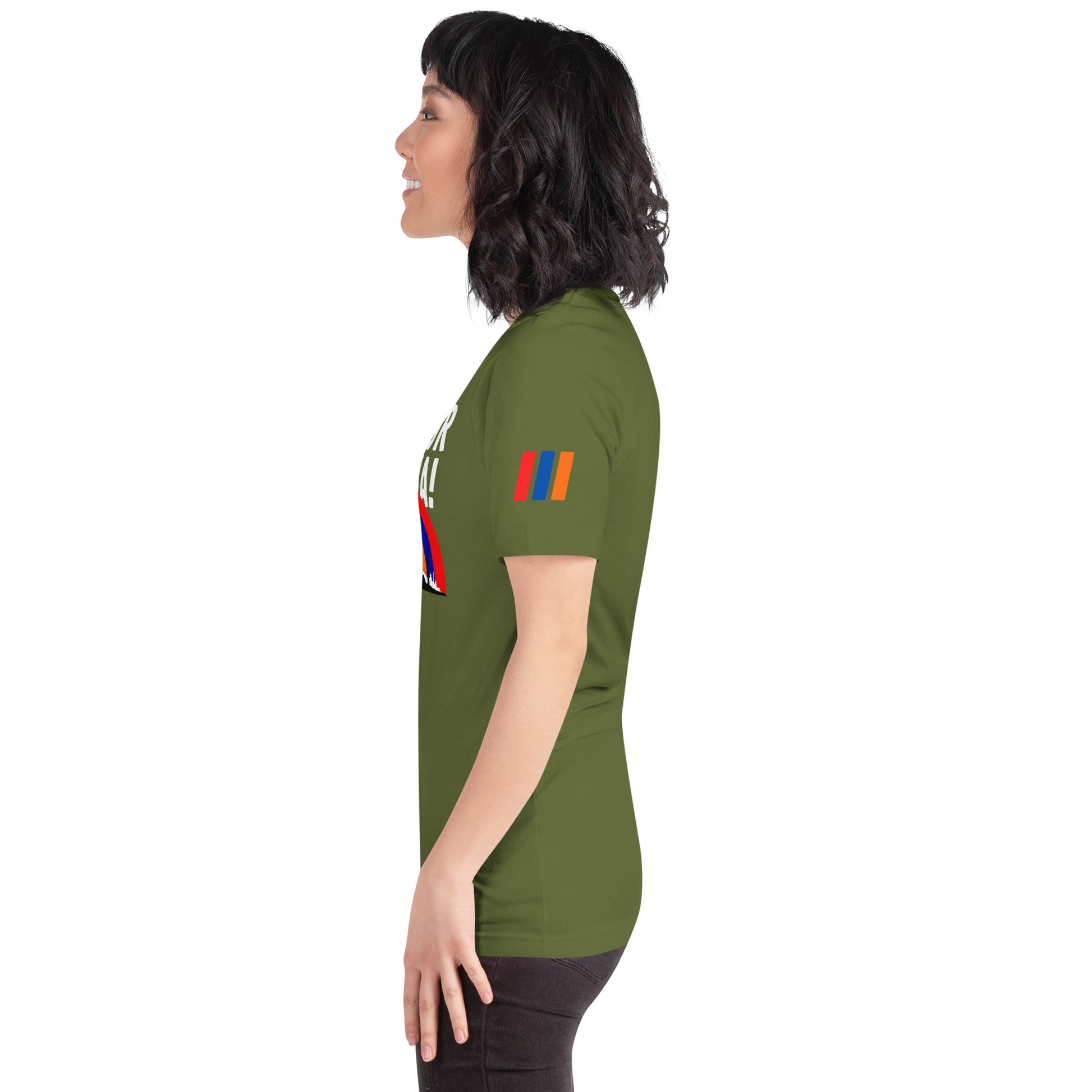 Unisex "Fight For Armenia & Tricolor Flag" Graphic T-Shirt Pomegranate Mint