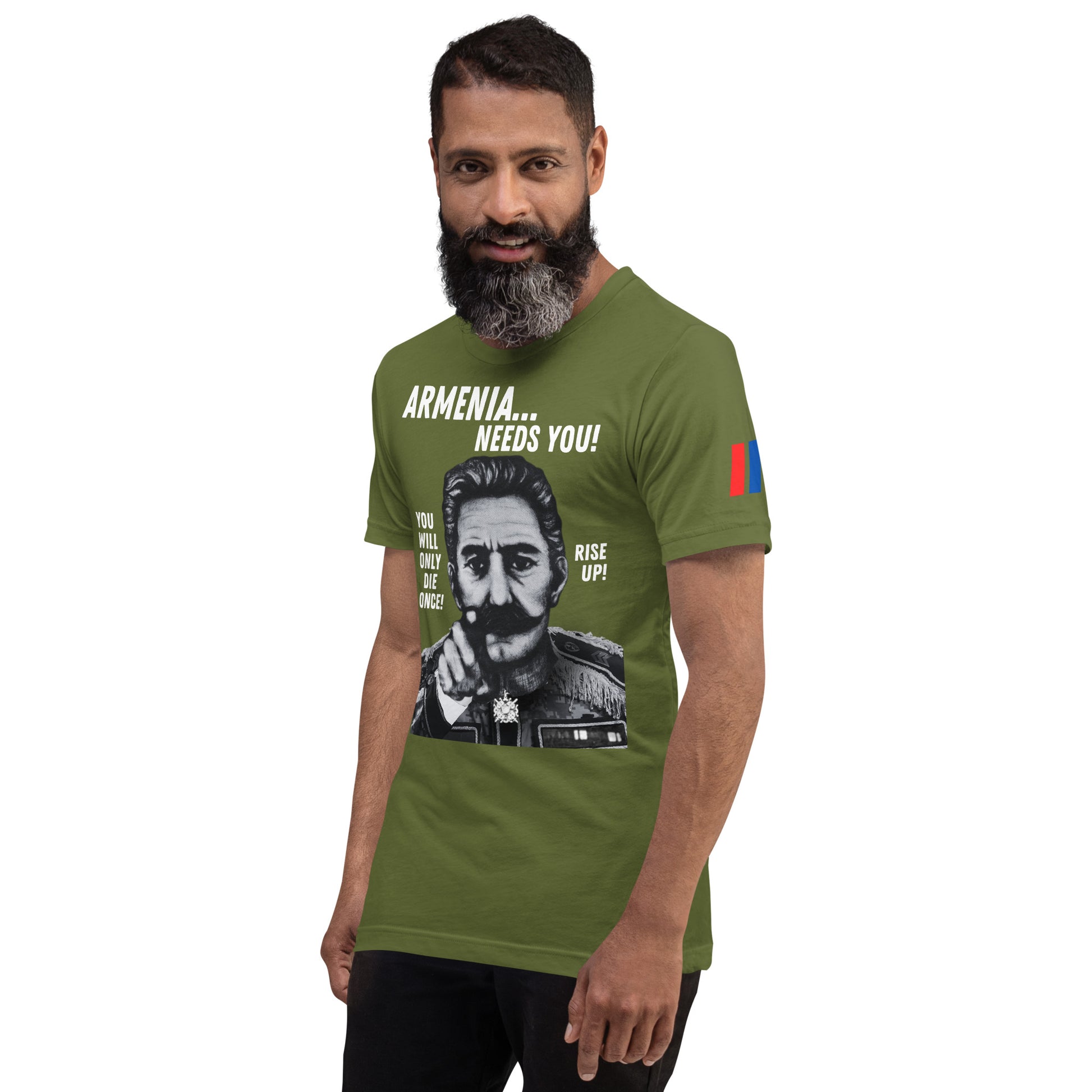 Unisex "Zoravar Andranik Armenia Needs You" "Զորավար Անդրանիկ" Premium Graphic T-Shirt Pomegranate Mint