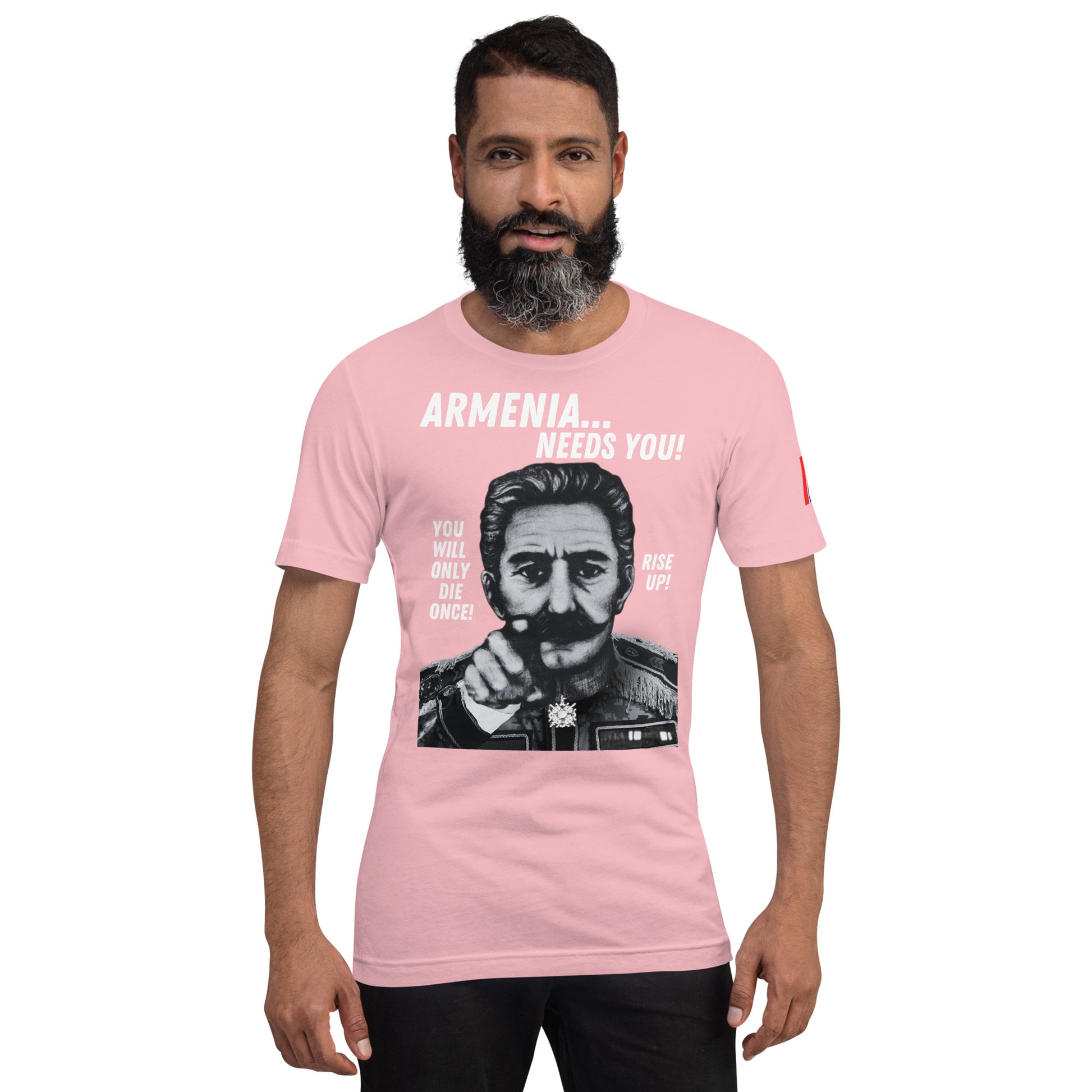 Unisex "Zoravar Andranik Armenia Needs You" "Զորավար Անդրանիկ" Premium Graphic T-Shirt Pomegranate Mint