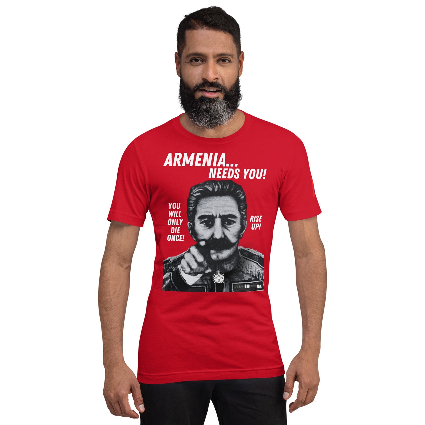 Unisex "Zoravar Andranik Armenia Needs You" "Զորավար Անդրանիկ" Premium Graphic T-Shirt Pomegranate Mint
