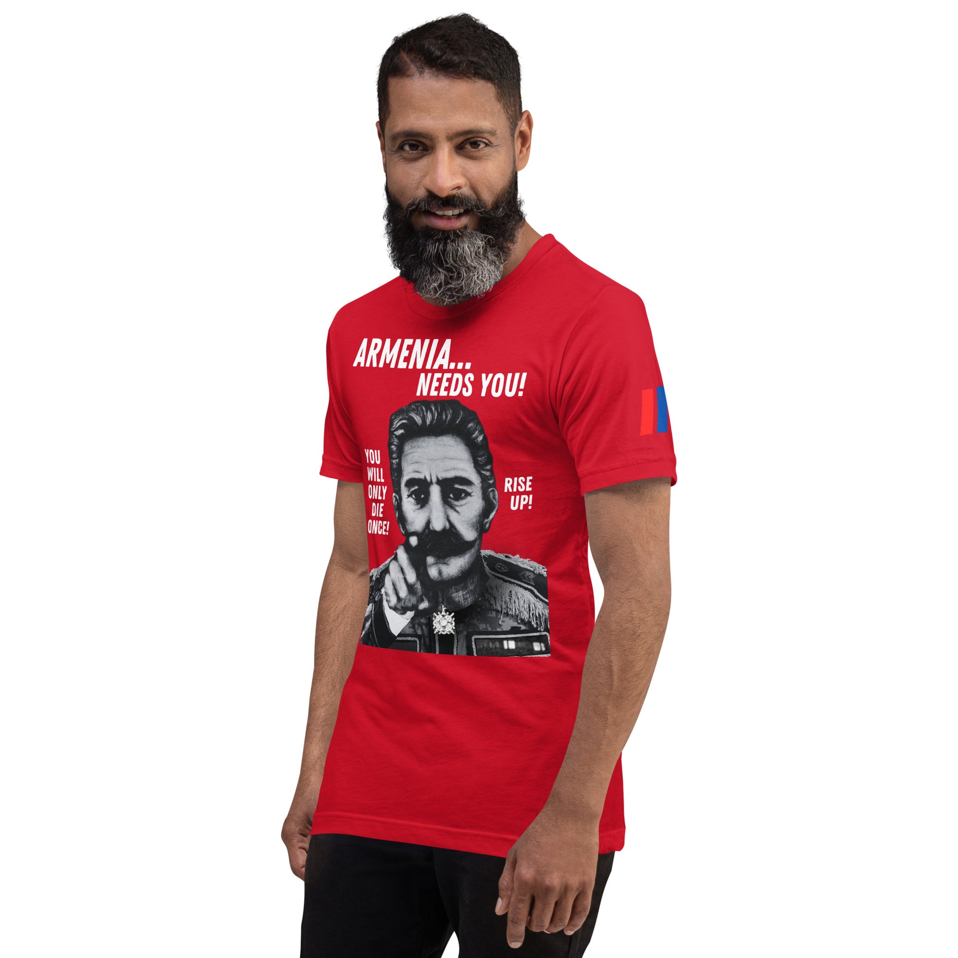Unisex "Zoravar Andranik Armenia Needs You" "Զորավար Անդրանիկ" Premium Graphic T-Shirt Pomegranate Mint