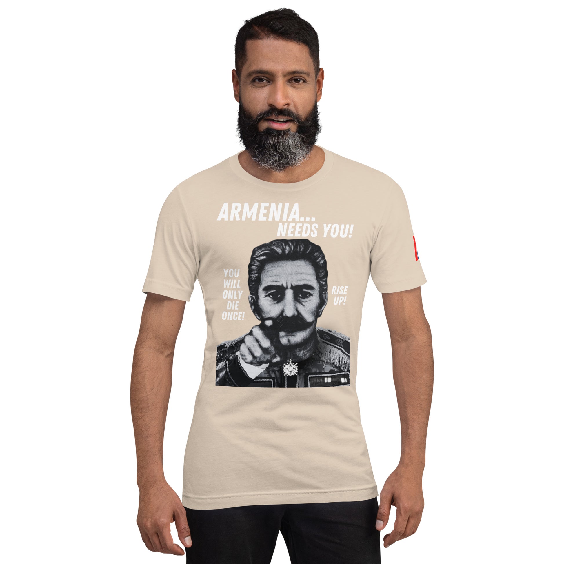 Unisex "Zoravar Andranik Armenia Needs You" "Զորավար Անդրանիկ" Premium Graphic T-Shirt Pomegranate Mint