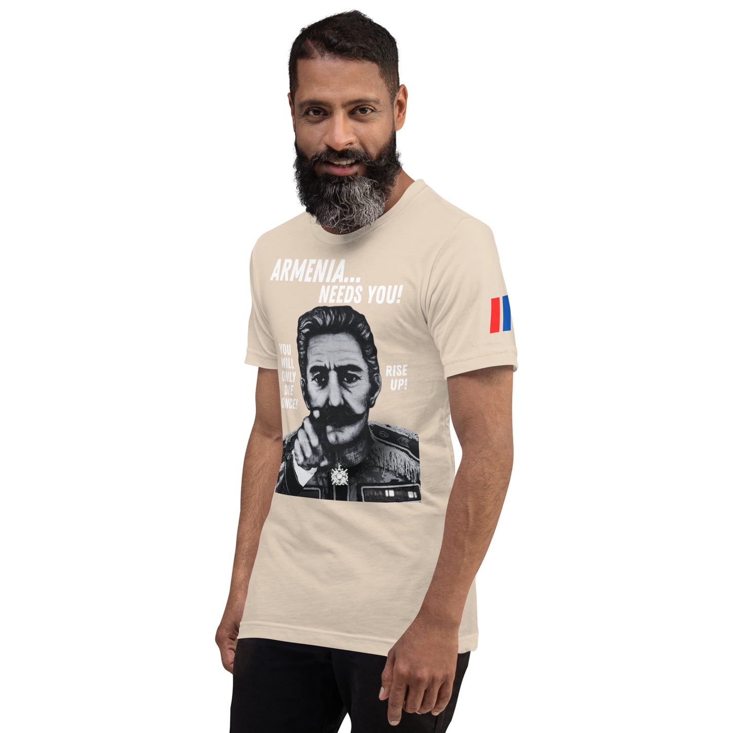 Unisex "Zoravar Andranik Armenia Needs You" "Զորավար Անդրանիկ" Premium Graphic T-Shirt Pomegranate Mint