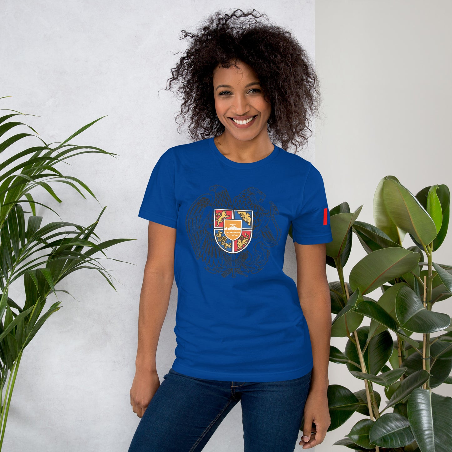 Unisex Armenian "Armenian Coat of Arms & Tricolor" Graphic T-Shirt Pomegranate Mint