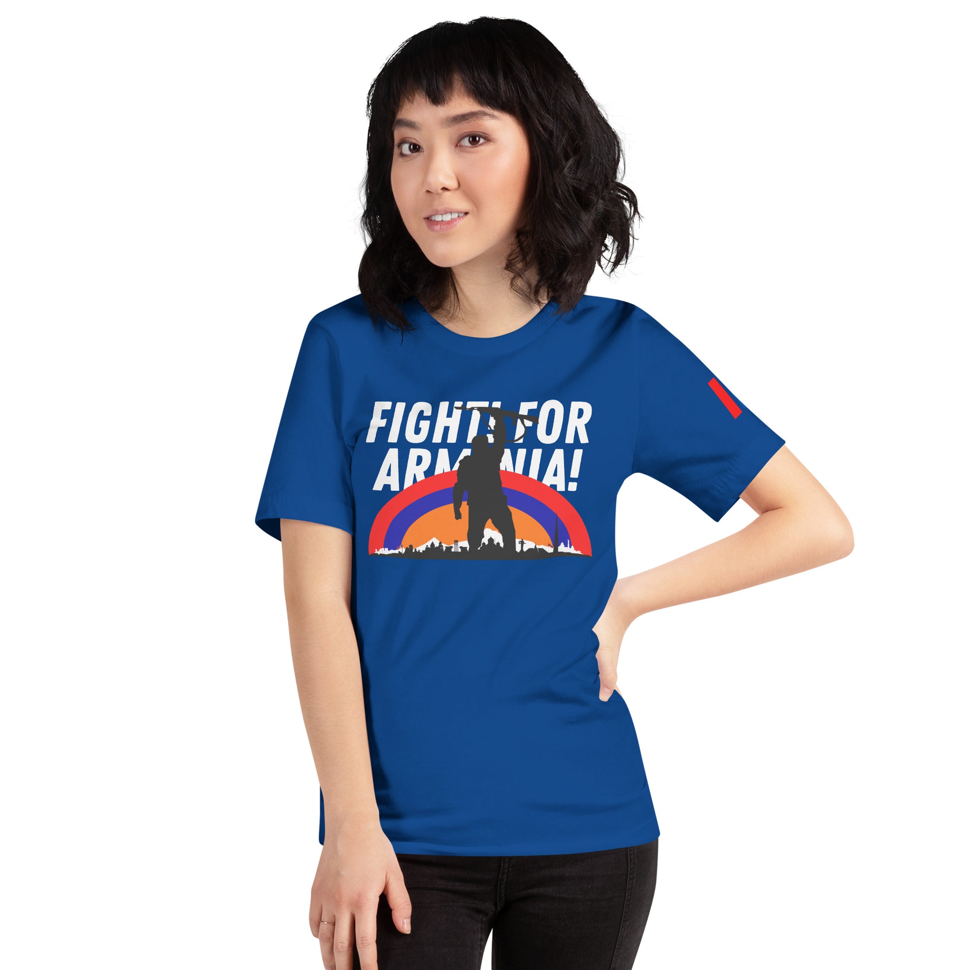 Unisex "Fight For Armenia & Tricolor Flag" Graphic T-Shirt Pomegranate Mint