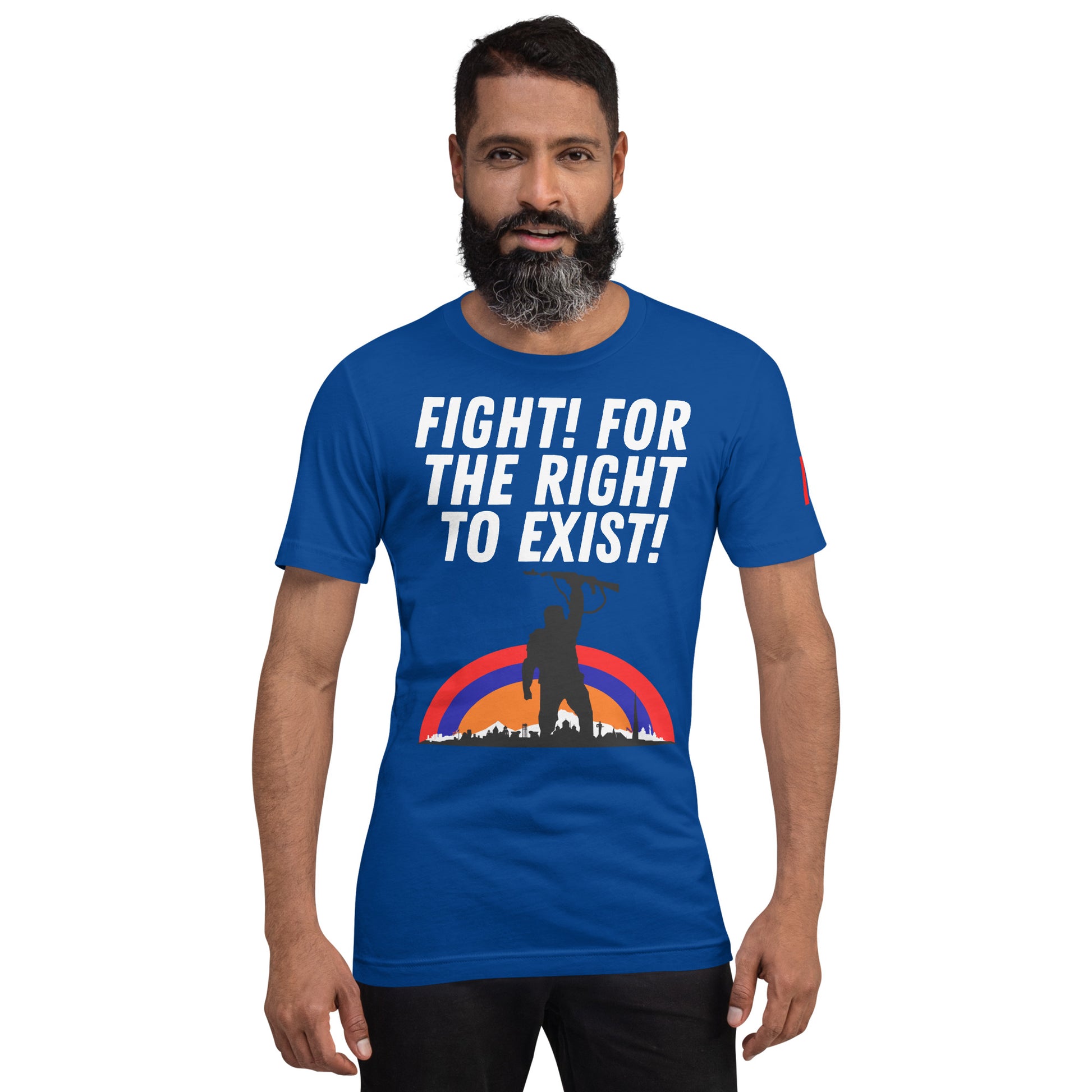 Unisex "Fight for the Right to Exist & Tricolor Flag" Graphic T-Shirt Pomegranate Mint