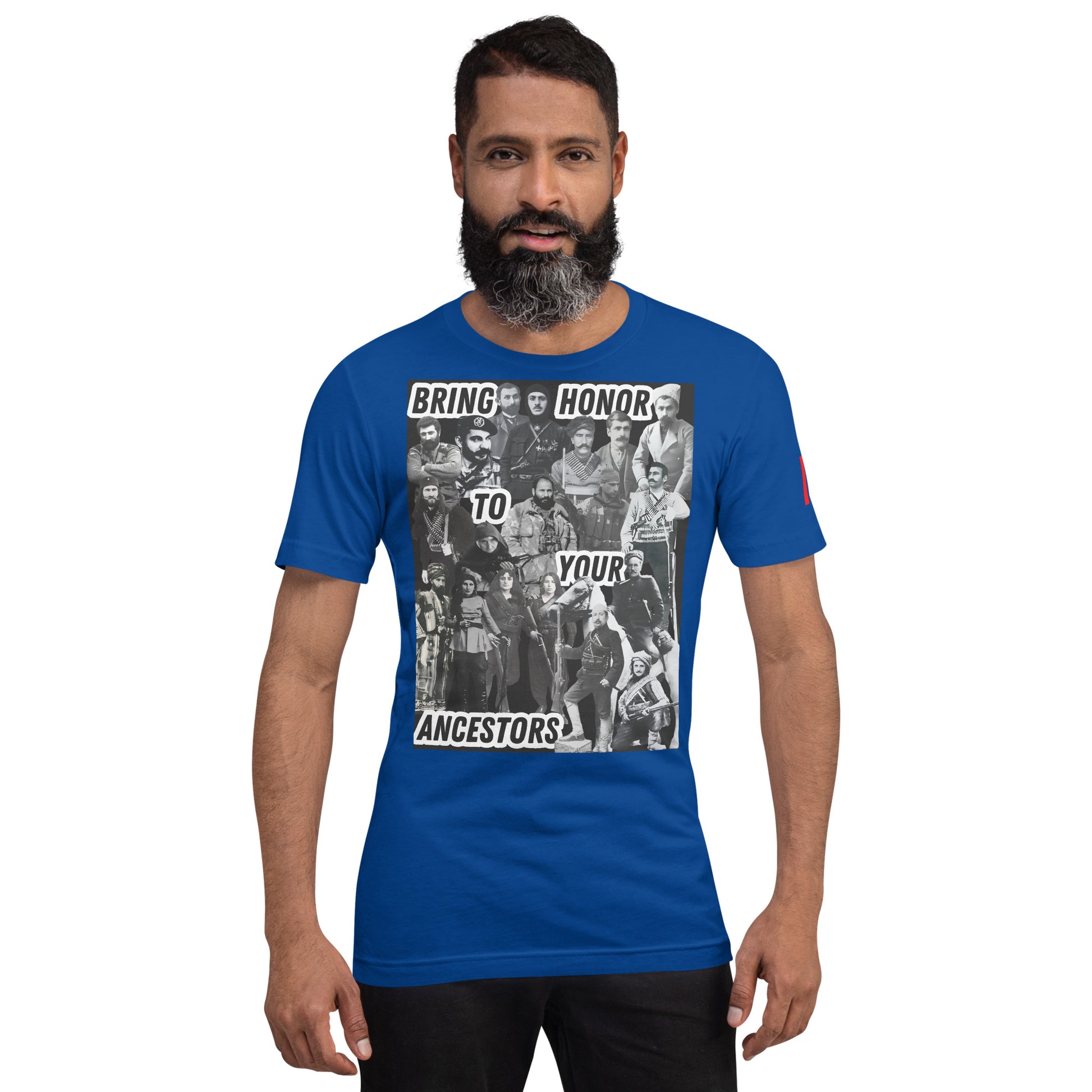 Unisex "Bring Honor to Your Ancestors Fedayi & Tricolor" Graphic T-Shirt Pomegranate Mint