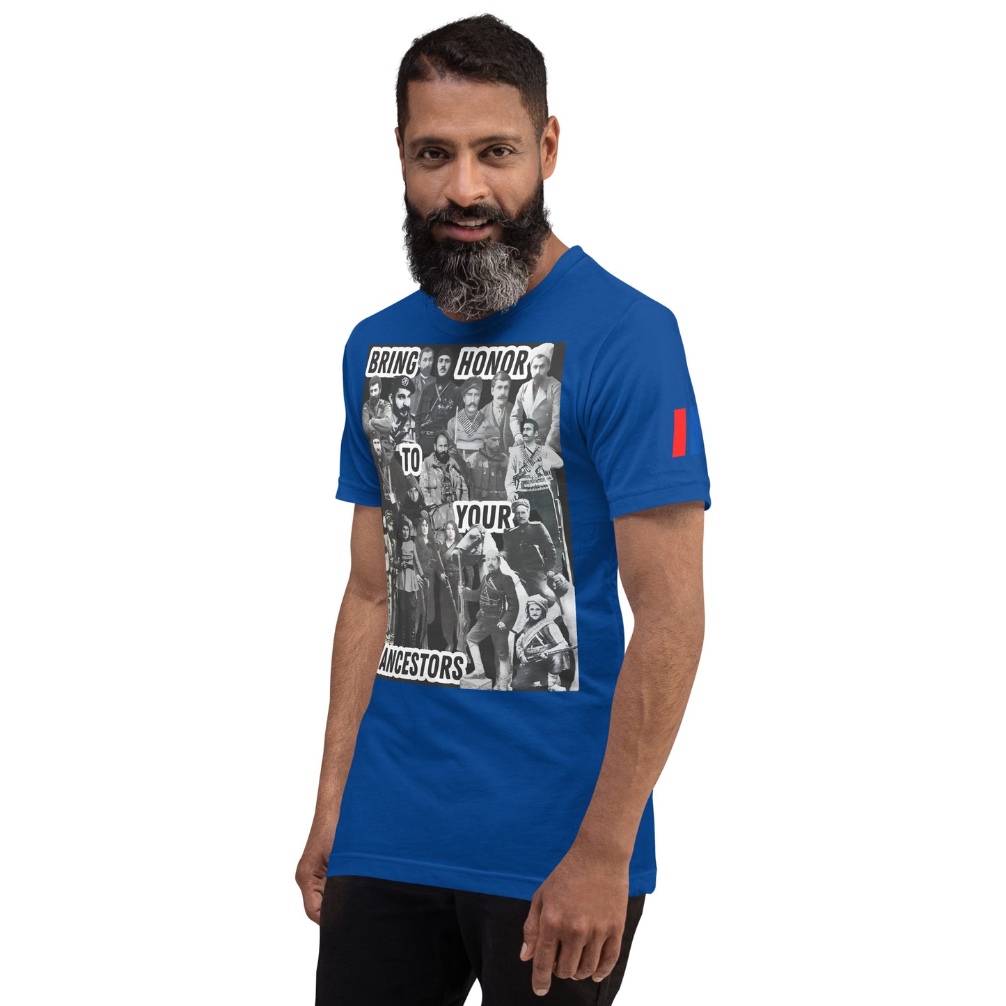 Unisex "Bring Honor to Your Ancestors Fedayi & Tricolor" Graphic T-Shirt Pomegranate Mint
