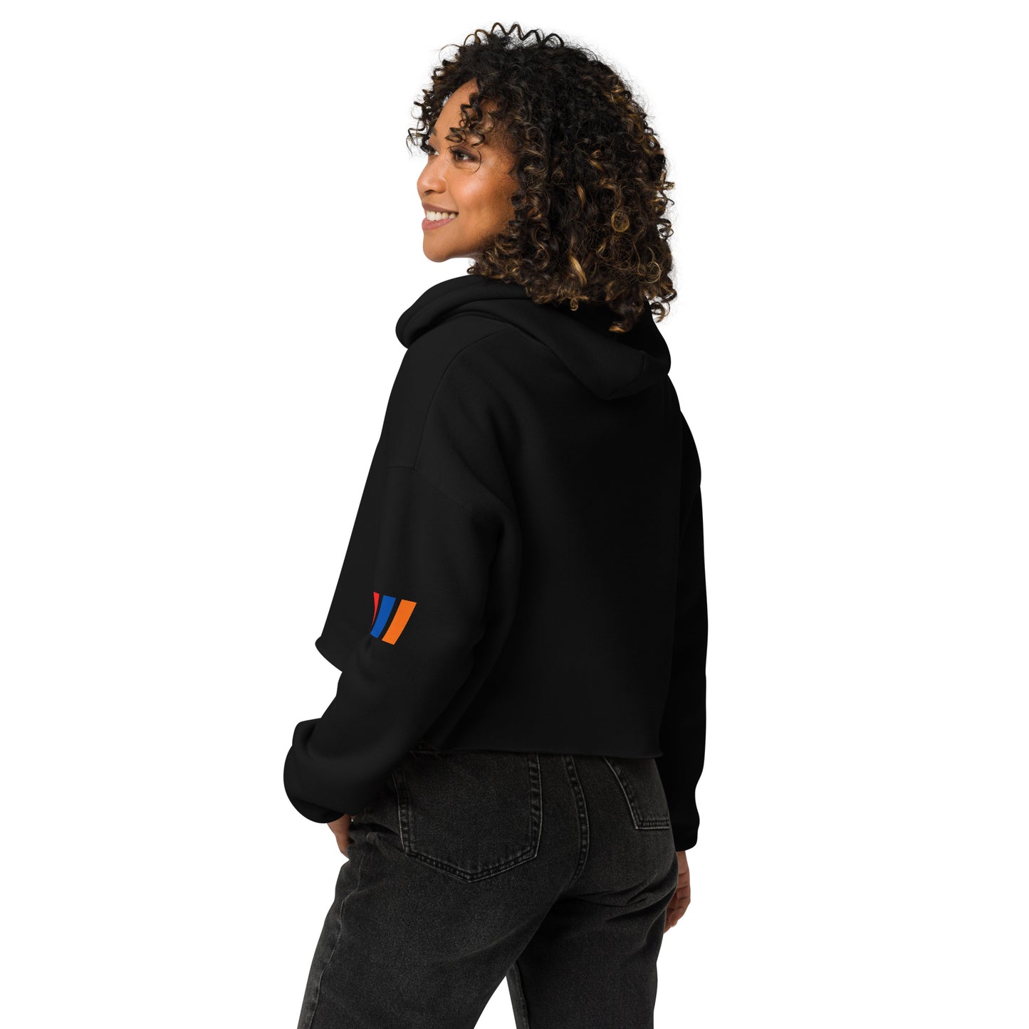 Women's "Armenian Coat of Arms & Tricolor" Graphic Cropped Hoodie Pomegranate Mint