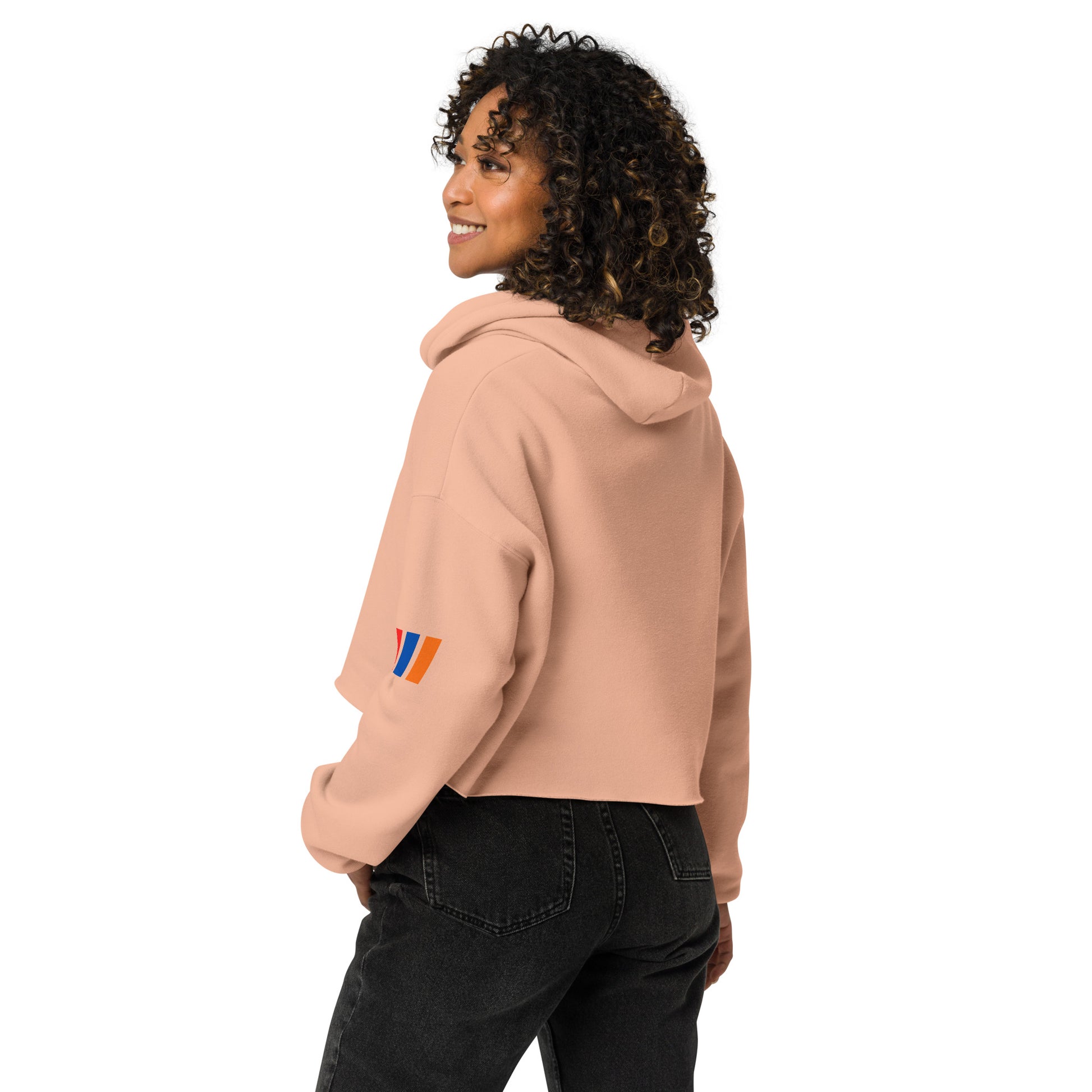 Women's "Armenian Coat of Arms & Tricolor" Graphic Cropped Hoodie Pomegranate Mint