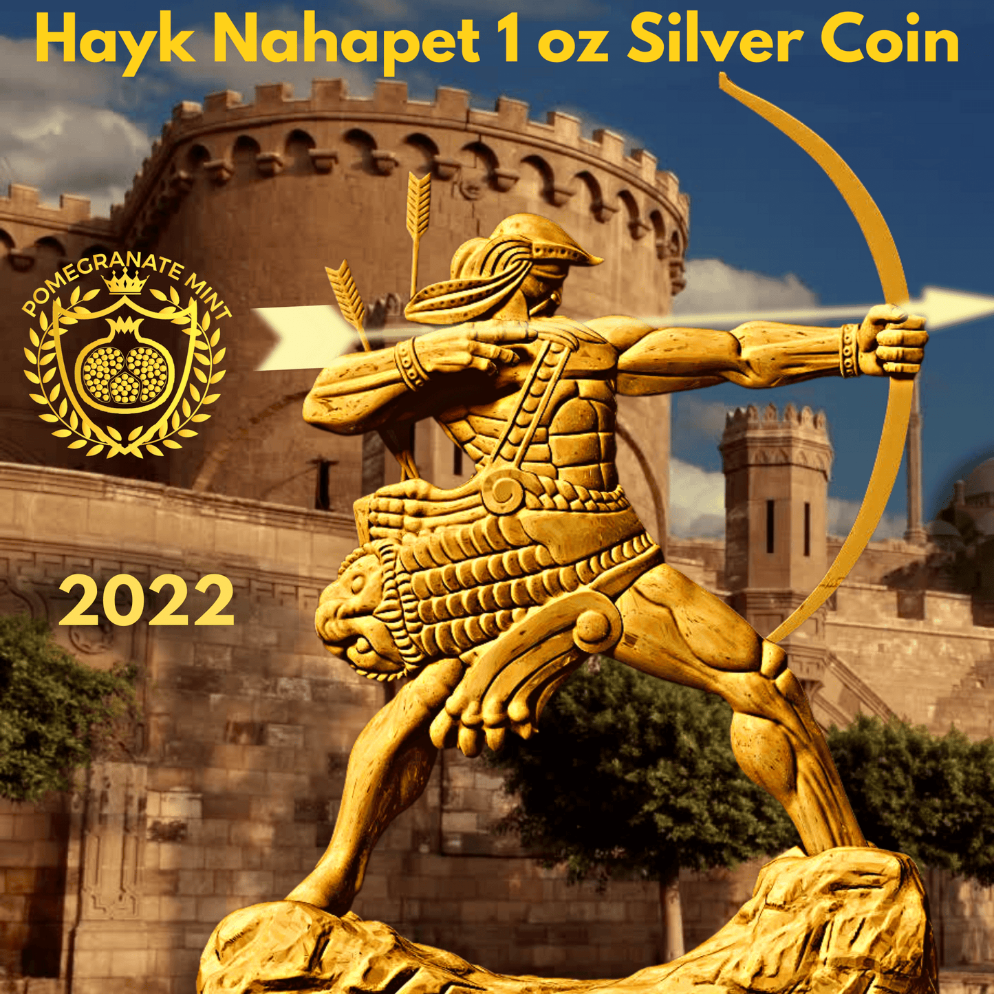 2022 Hayk Nahapet 1 oz Silver Proof Coin Pomegranate Mint