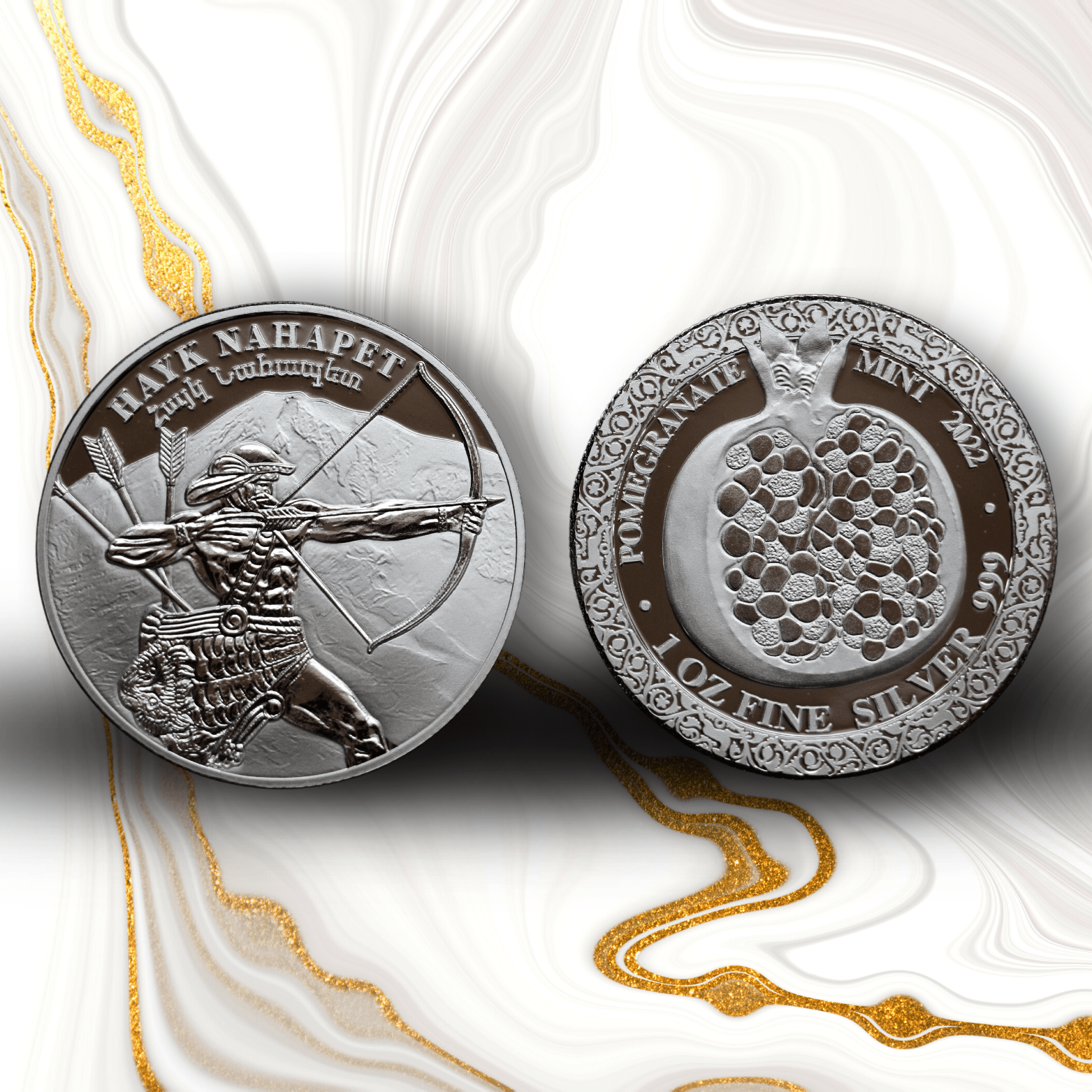 2022 Hayk Nahapet 1 oz Silver Proof Coin Pomegranate Mint